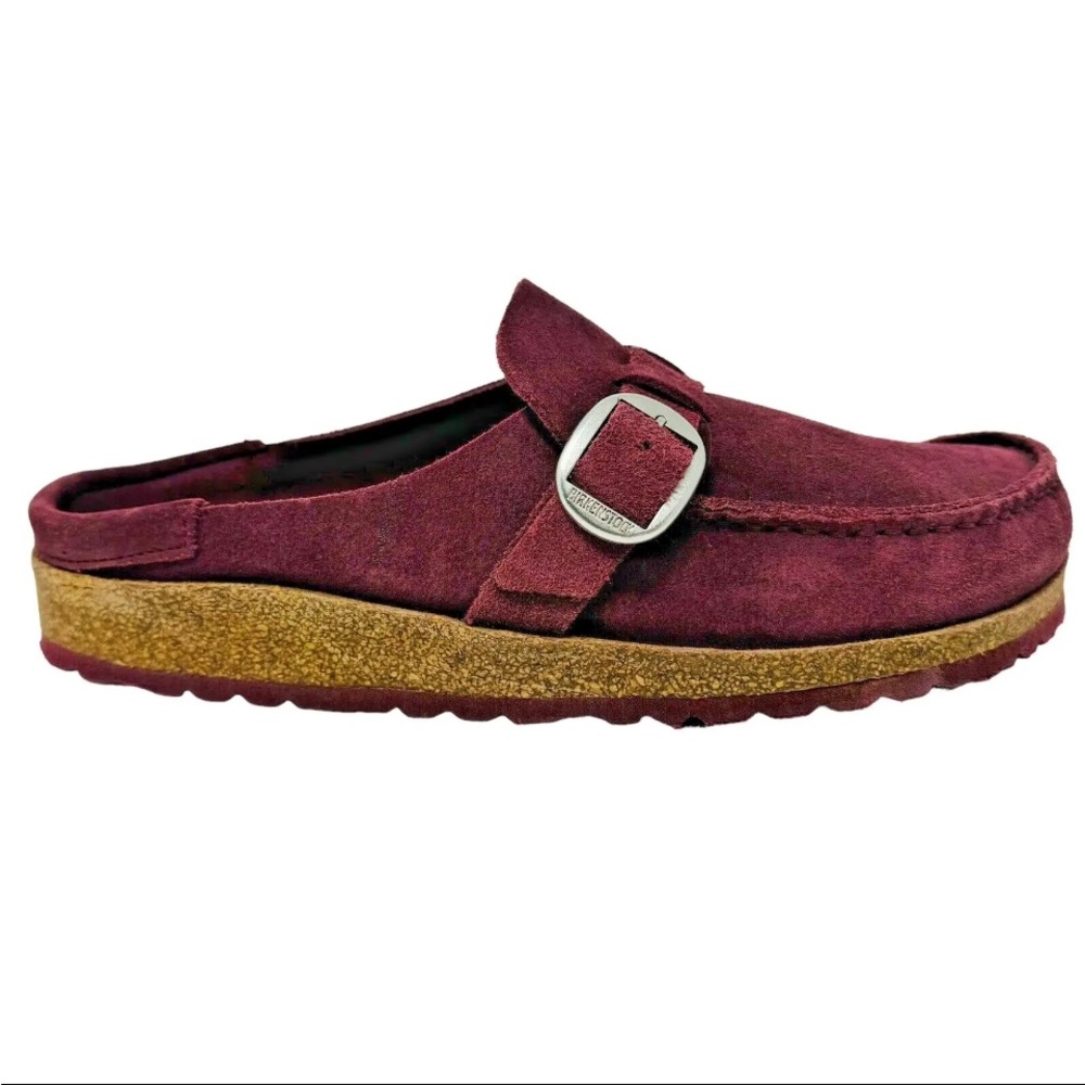 Birkenstock Buckley Clog Mule Burgundy Suede Size EU 39 US 8-8.5